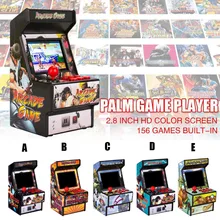 Ретро Мини Аркады портативная игровая консоль 16 бит игровой плеер встроенный 156 футболки с принтами на тему классических игр для детей игрушка в подарок 2,8 inch 8-позиционный джойстик