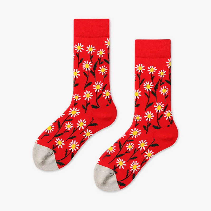 [WPLOIKJD]New Fashion Cotton Creative Men's Socks Harajuku Colorful Funny Streetwear Hip Hop Happy Socks Skarpetki For Male Gift - Color: 23