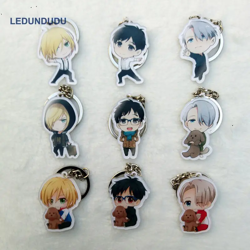 

YURI on ICE Cosplay Costumes Accessories Key Chains Yuri Plisetsky Keychains set for Cars Bags Pendants Christmas Xmas Gift