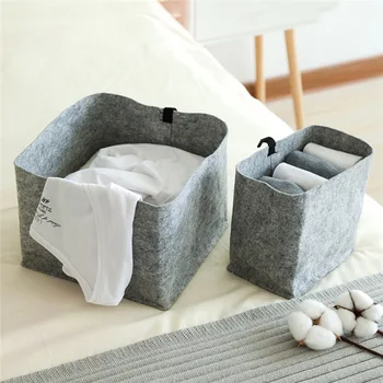 

Multi-Function Felt Cloth Folding Storage Basket Portable laundry Basket Large Capacity Cosmetics Toy Organizers Nordic Style