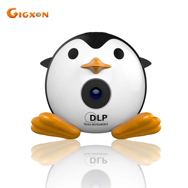 

Gigxon Q1 2017 cute penguin micro DLP projector 40 lumens support full HD 1080P TF/USB/HDMI/AV Home use 15W