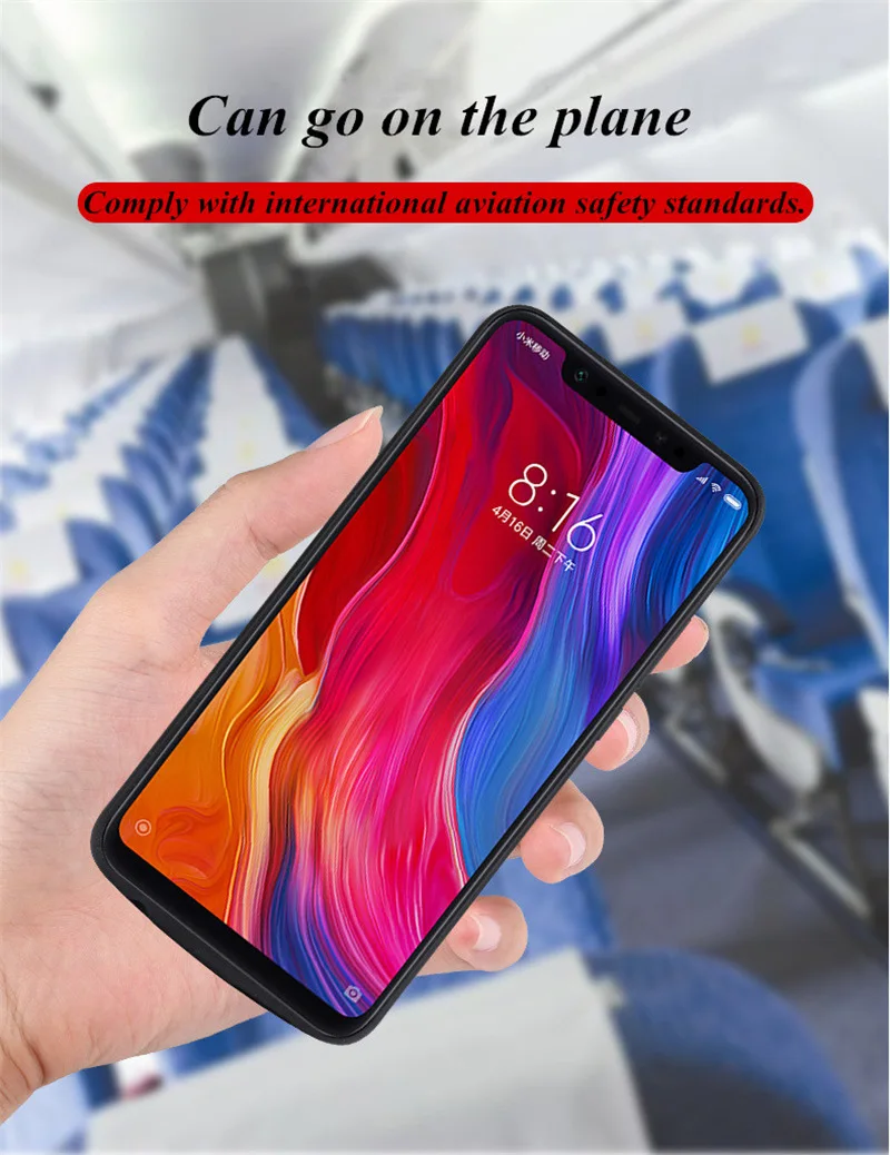 Внешний резервный блок питания для Xiaomi 8 переносная вместительная крышка питания 6000 мАч задняя крышка для зарядки аккумулятора