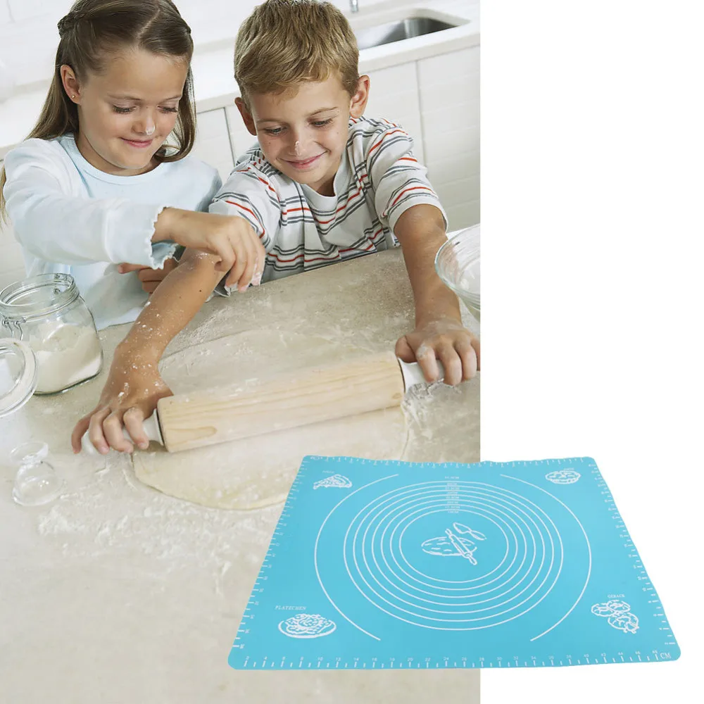 Unihome 50*40 см силиконовый коврик для выпечки торта для теста и помадки прокатная доска для теста коврик для выпечки со шкалой кухонная плита кухонные инструменты