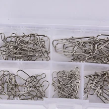 100 шт./компл. крюк из нержавеющей стали быстрый зажим замок вращающиеся твердые кольца безопасности защелки приспособления для рыбалки оптом