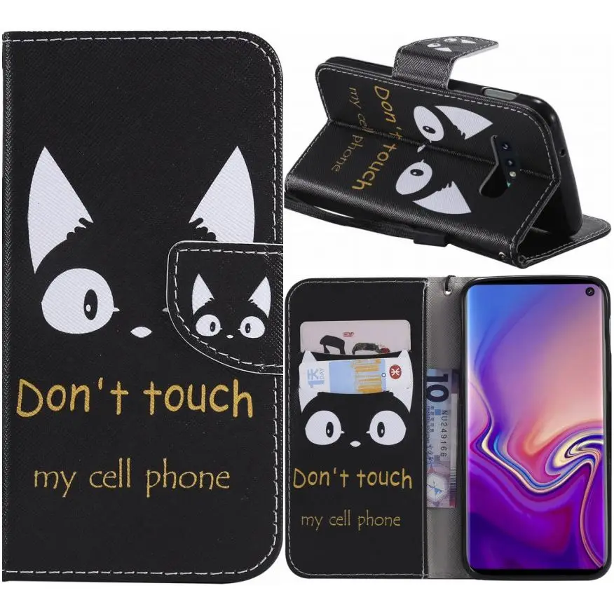 

Cat Animals Book Cases For Samsung Galaxy Note 9 8 5 4 S10E S10 Plus S9 S8 S7 S6 Edge S5 Mini Fundas Card Slot Stand Covers E06Z