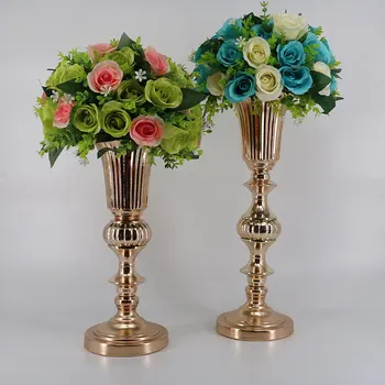 

Modern Style Gold Tabletop Vase Metal Flower Vase Table Centerpiece for Mariage Metal Flowers Vases for Wedding Decoration