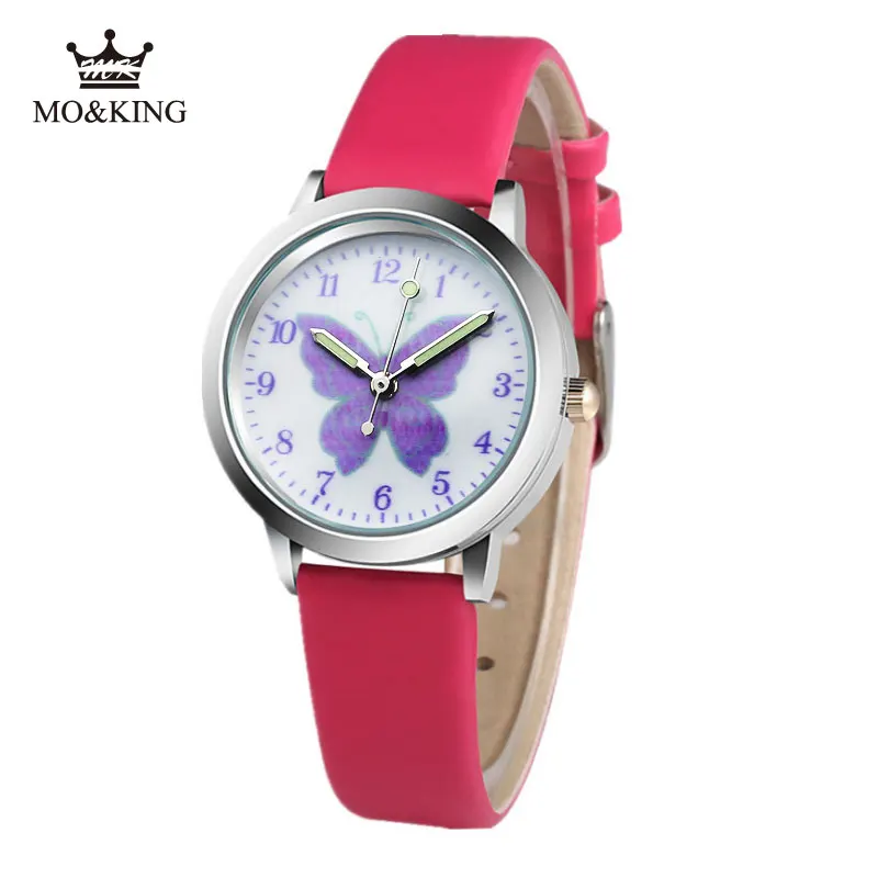 2018 Новый relojes мультфильм детей часы фиолетовая бабочка модная детская одежда