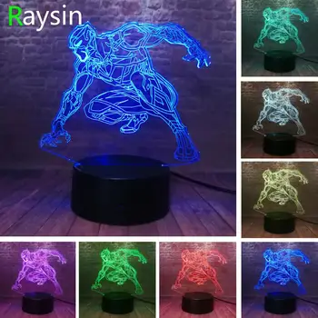 

The Avengers Black Panther Figurines 3D Illusion Nightlight LED 7 Colors Changing Desk Lamp Marvel Hero Figure Toys Boys Gifts