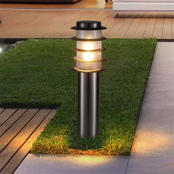 

Thrisdar 30/60CM Stainless Steel Outdoor E27 Waterproof Garden Lawn Light Cylinder Landscape Courtyard Pathway Lawn Lamps