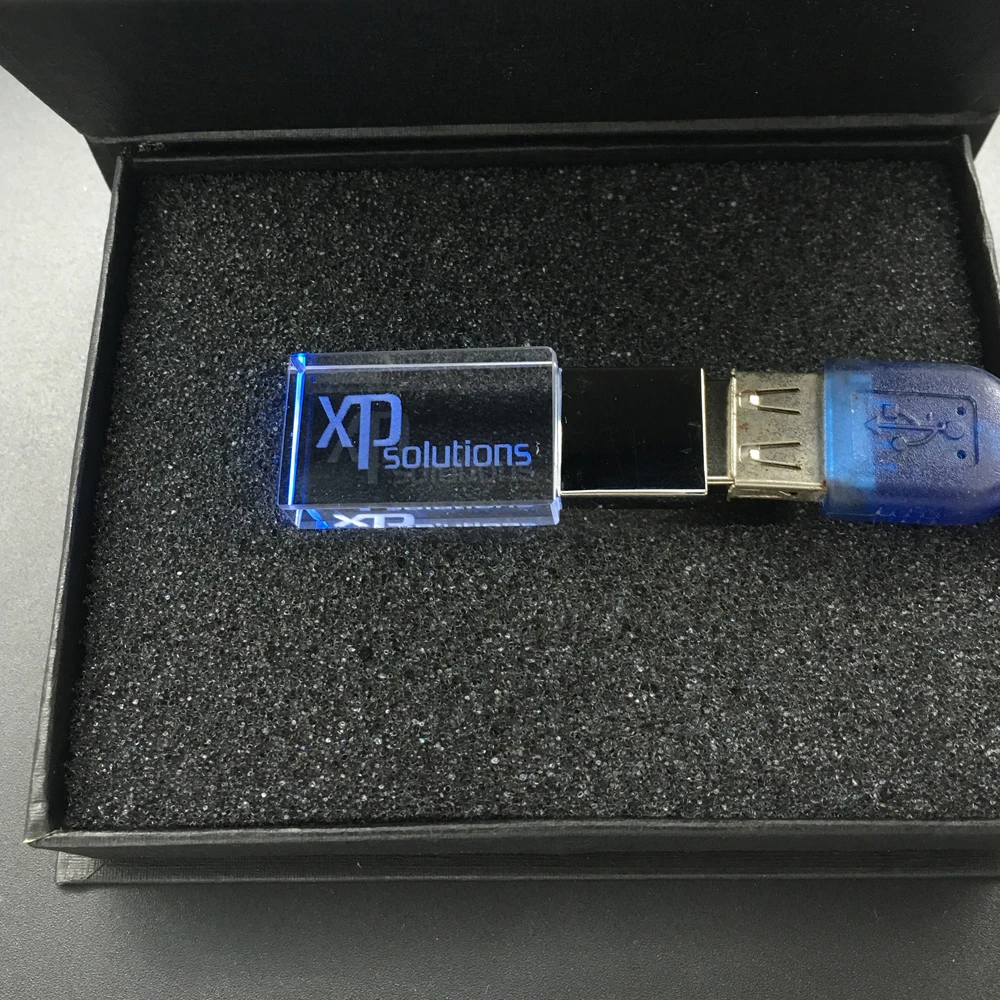 50PCS/LOT Crystal USB Flash Drive 4GB USB Flash 2.0 Memory Drive with Cardboard Gift BOX with