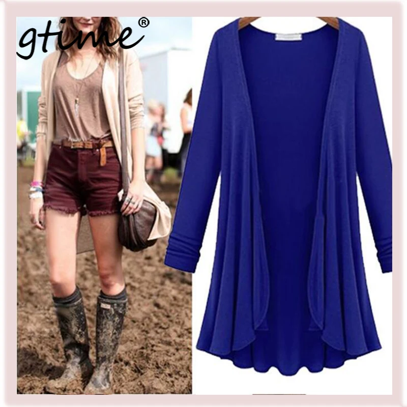 

Gtime Dropshipping NEW Women Fashion Top Thin Blouse Long Sleeve Summer Cardigan Sweater Coat Plus Size YJY047