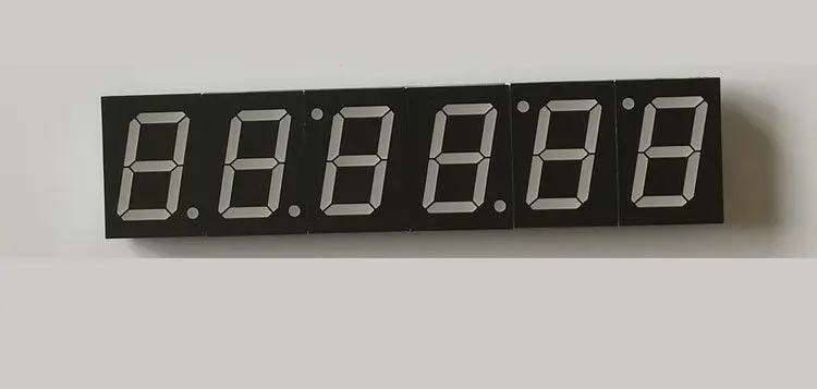 6 значный 1 дюймовый цифровой светодиодный трубчатый часы время 12/24 часов режим