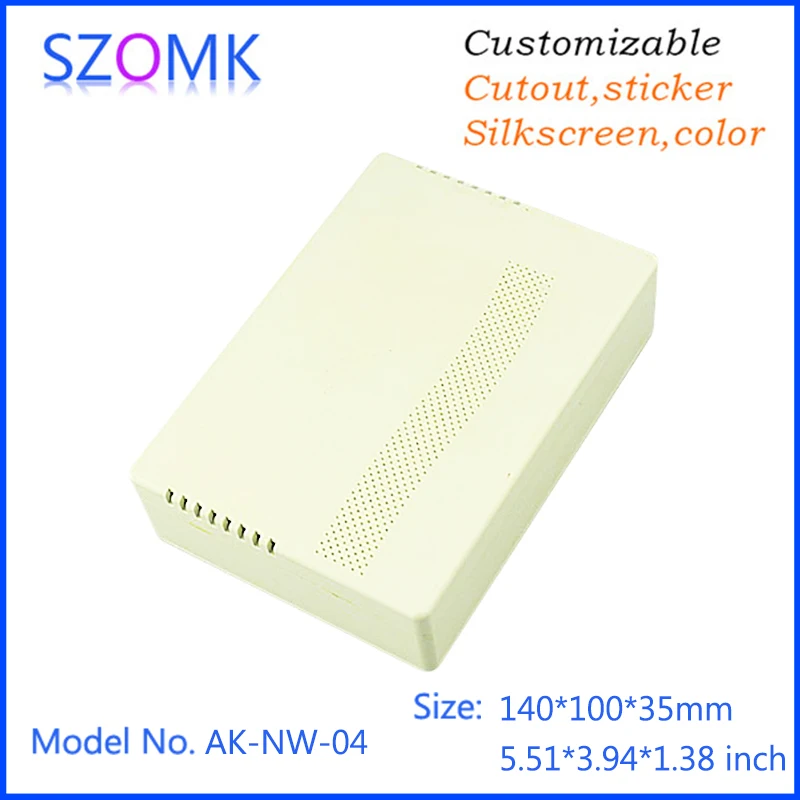 

1 piece, plastic networking enclosure cabinet abs plastic box for electronics project 140*100*35mm szomk plastic device housing