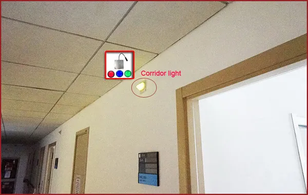 corridor lights installed on the top of the door