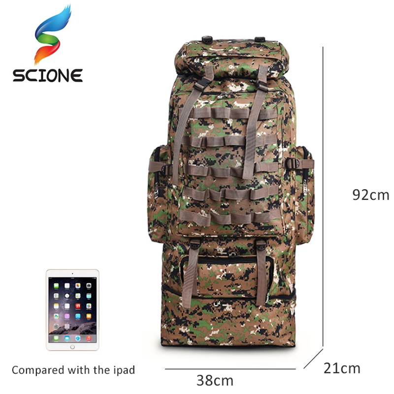 100L Large Capacity Outdoor Tactical Backpack Mountaineering  Camping Hiking Military Molle Water-repellent Tactical Bag 6