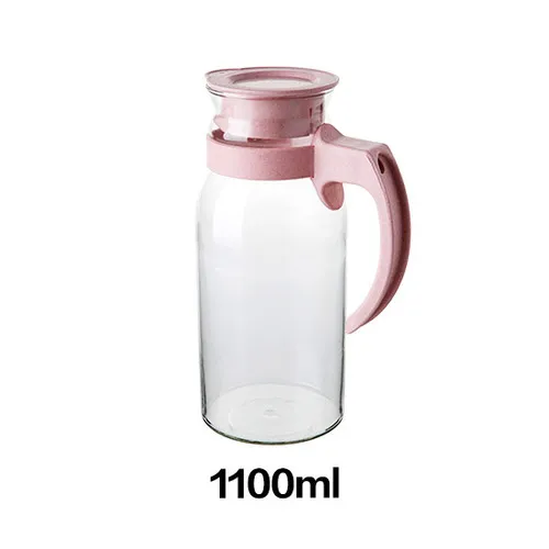 1100ml Бытовая холодный большой емкости стеклянная бутылка для воды бутылка для напитков кувшин для сока бутылка для чая WF3211526ZP - Цвет: pink