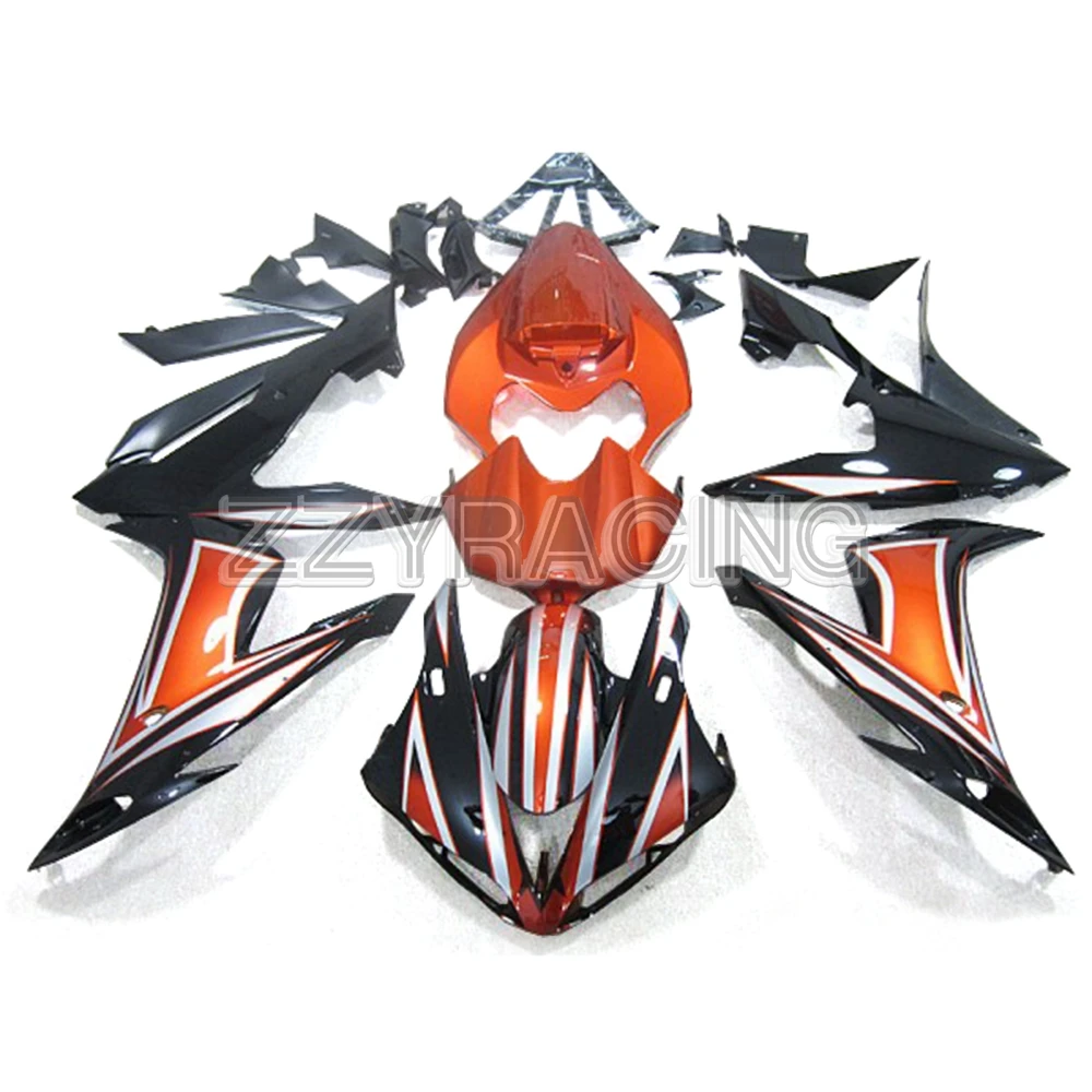 Инжекционные Обтекатели для Yamaha YZF R1 2004 2005 2006 панели ABS пластик YZF1000 04 05 06 полный корпус работы Оранжевый Черный Cowlings