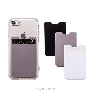 

Magic Women Men Elastic Lycra Adhesive Cell Phone Wallet Case Credit ID Card Holder Sticker Pocket Fashion Solid Simple freeship