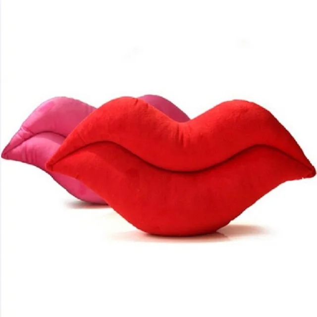 Creative Pink Red Lips Plush Cushion Funny Home Decoration Sexy Lip