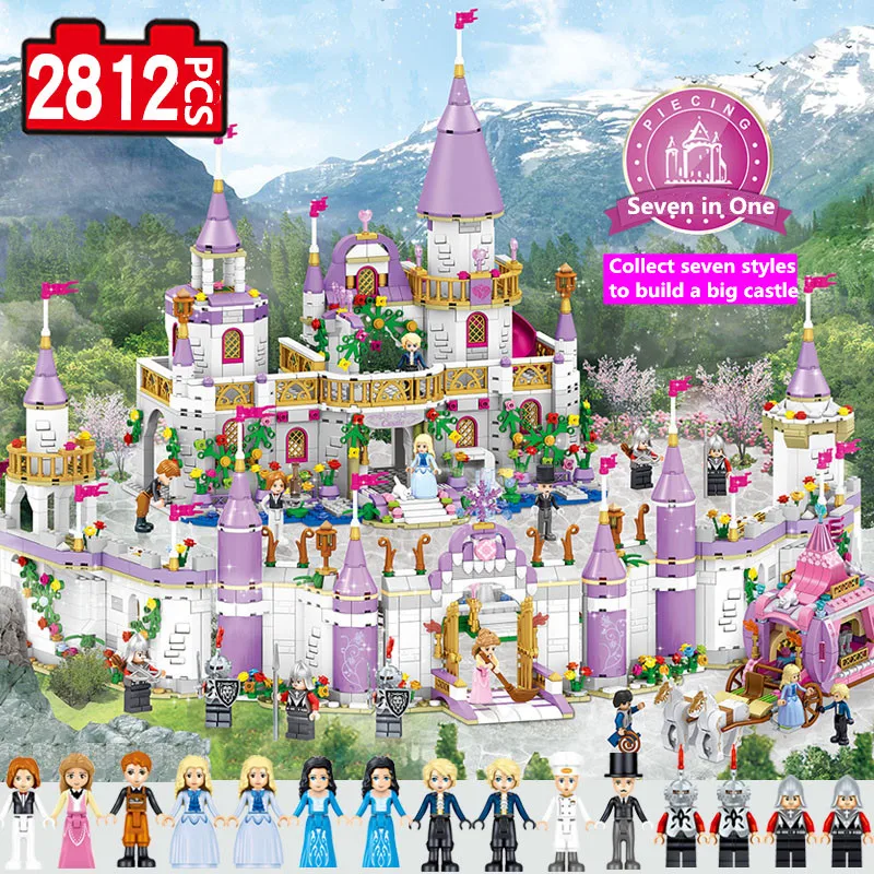Fairy Tale movie diy toys funny Princess Castle Compatible Legoe Friends City Castle Model Building Blocks Girl Toys