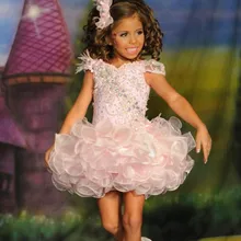 Светло-розовые красивые короткие мини-платья для торжеств для девочек недорогое бальное платье Платья с цветочным узором для девочек с украшением в виде кристаллов