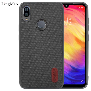 

Fabric Phone Case For Xiaomi Redmi note 7 Pro Back Cover Cloth Texture silicone TPU Protective Redmi note 7 Global Version Coque