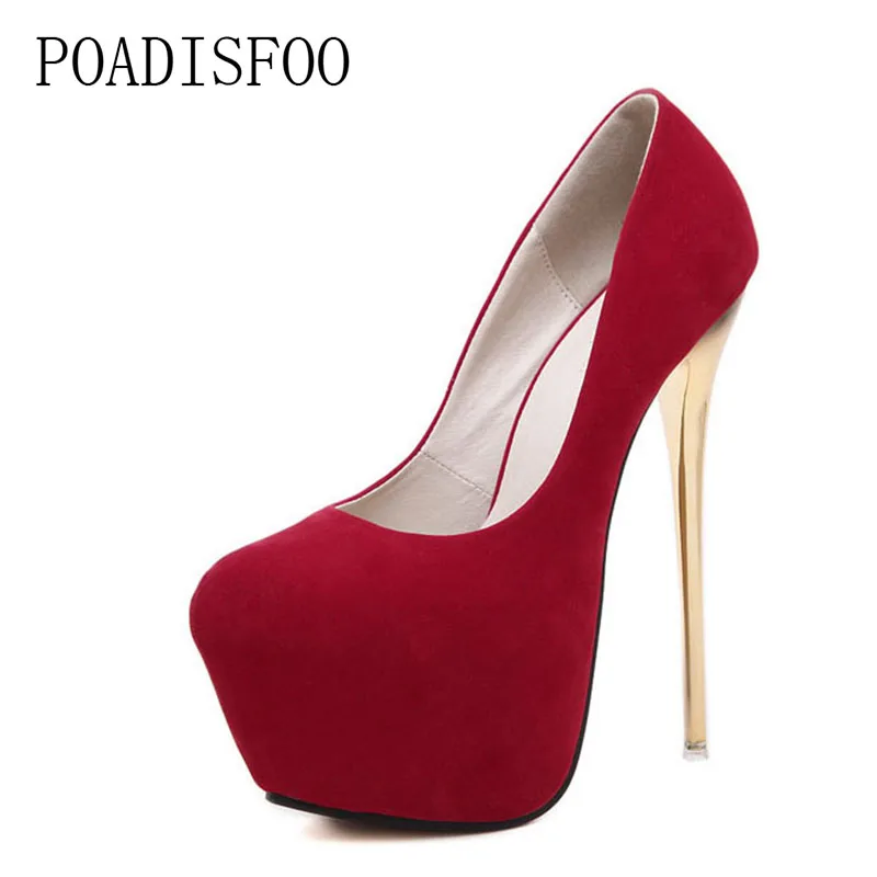 

POADISFOO New women's Shoes Style Special Section 16CM high-heeled Smooth Single Shoes Super Sexy my258-15-CWF
