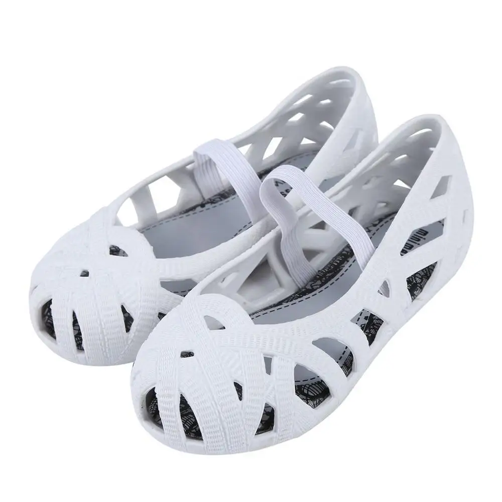 Mini Melissa garden/сандалии для девочек; коллекция года; прозрачная обувь; водонепроницаемые сандалии; римские сандалии для девочек; дышащая пляжная обувь; обувь принцессы - Цвет: Белый