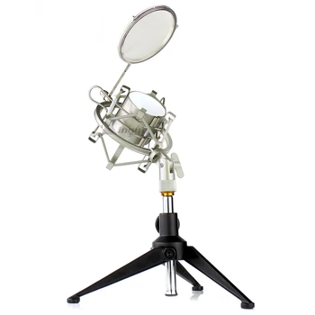 

Tripod Desktop Stand Shock Mount Spider Microphone Shield Desk Mic Holder Wind Screen Pop Filter For Studio BM800 BM700 BM 700