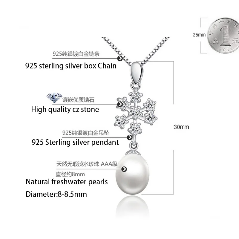 sinya snow pearl pendant sterling silver necklace christmas gift tz0030p (6)