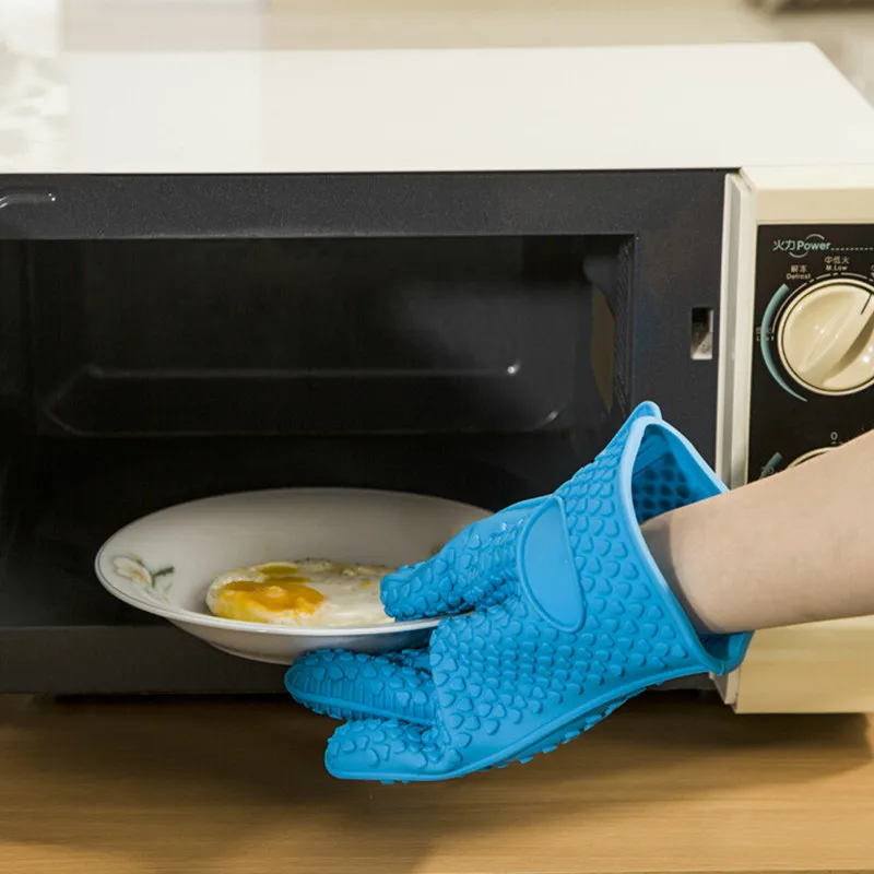 Термостойкие силиконовые перчатки для готовки барбекю духовка горшок держатель Mitt кухня горячий поиск жаропрочные кухонные принадлежности инструмент