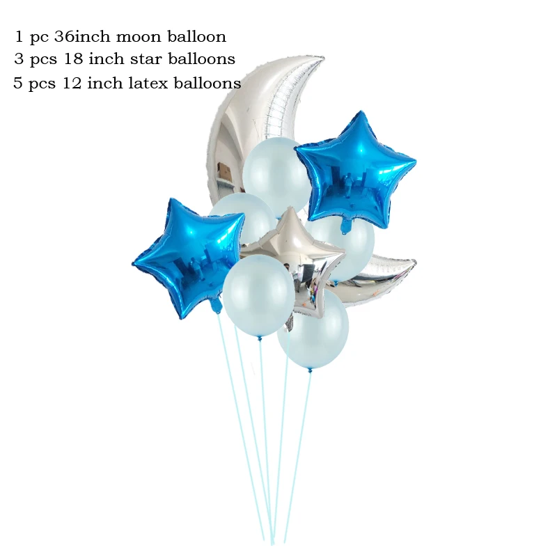 Leeiu 36 дюймов луна 18 дюймов Звездные воздушные фольгированные шары украшения для дня рождения латексные шары свадебные шары детские игрушки - Цвет: 9