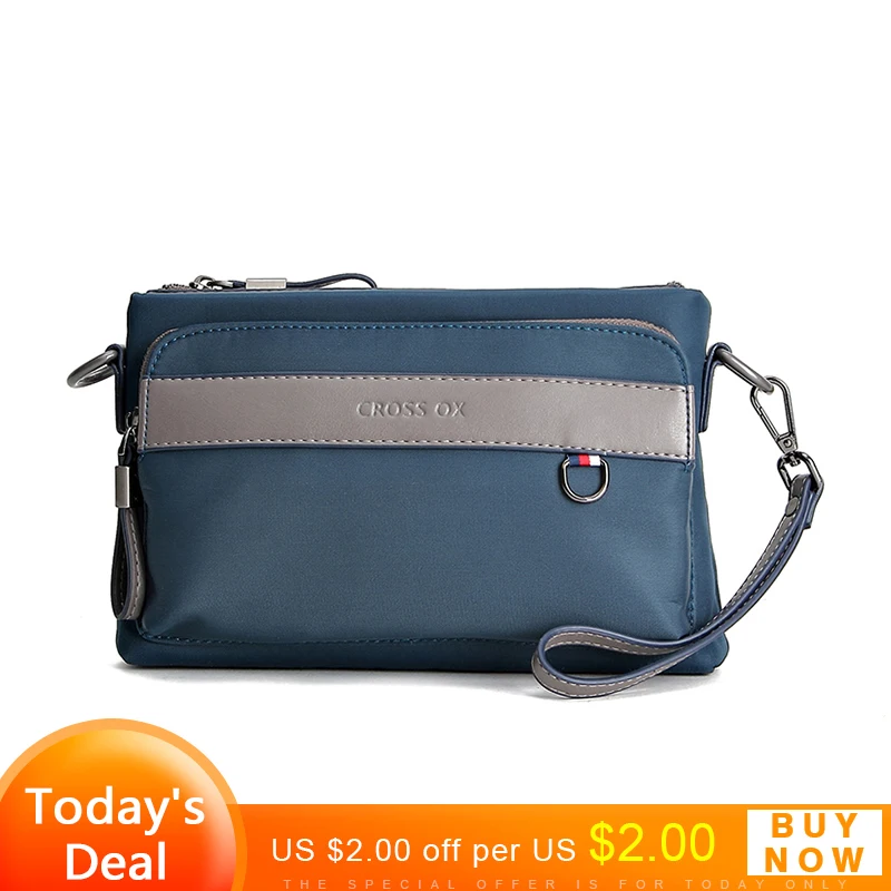 

CROSS OX Summer New Design Durable Nylon Men's Clutch Wristlet Shoulder Bags For Men Messenger Bag 7' Tablet Holder SL364M