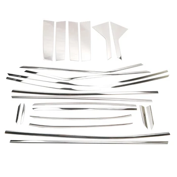 

For Peugeot 3008 3008GT 2019 Short Wheelbase full Window sill Mouldings Cover Trim sill with pillar stainless chrome 22 pcs