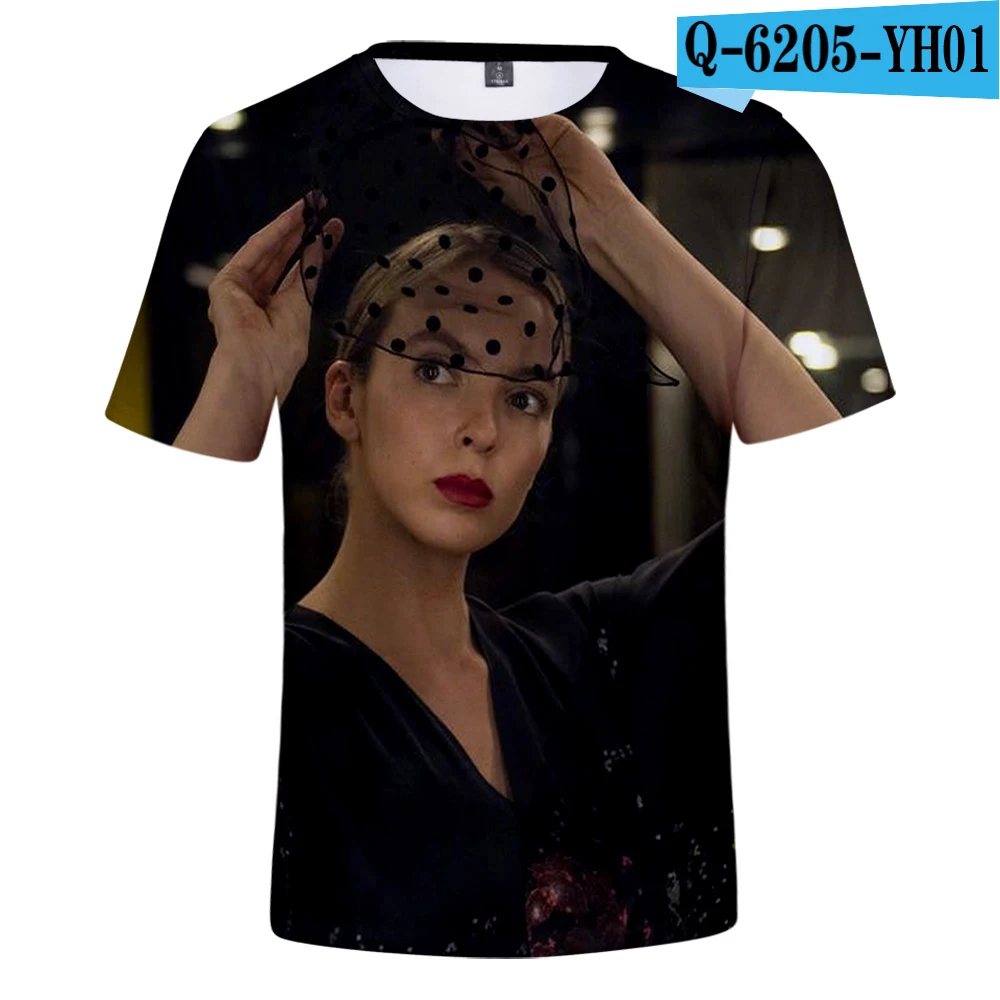 Killing Eve ТВ 3D повседневные футболки женская и мужская летняя одежда K pop Harajuku горячая Распродажа футболка с коротким рукавом плюс размер 4XL Футболка - Цвет: 3D
