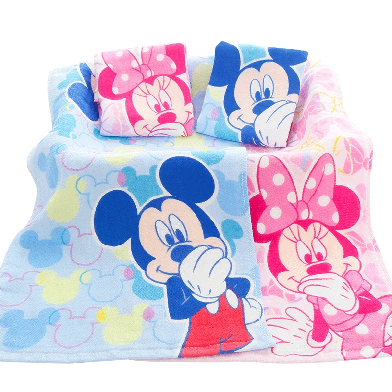 Disney Микки и Минни Маус мышь марли Baby Face Полотенца 25x50 см, Детские хлопковые Полотенца s Мягкий мультяшный носовой платок для Полотенца для новорожденных