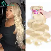 Monstar 1/3/4 Pcs Lot 613 Blonde Hair Peruvian Body Wave Remy Weft มนุษย์ผมสาน 8-36 นิ้วจัดส่งฟรี