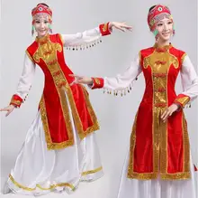 Cheap (0130) Hot Sale Dance costume female long design expansion skirt robed mongolia dress Chinese Folk Dance