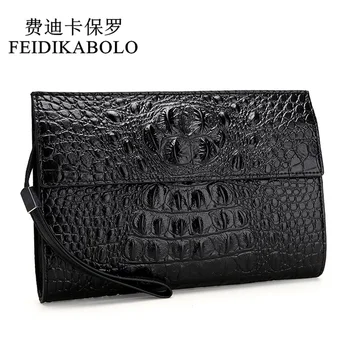 

FEIDIKABOLO Alligator Leather Men Wallets Black Wallet Clutch Bags High Quality Design Wallets Handy Bags male Purse Monederos