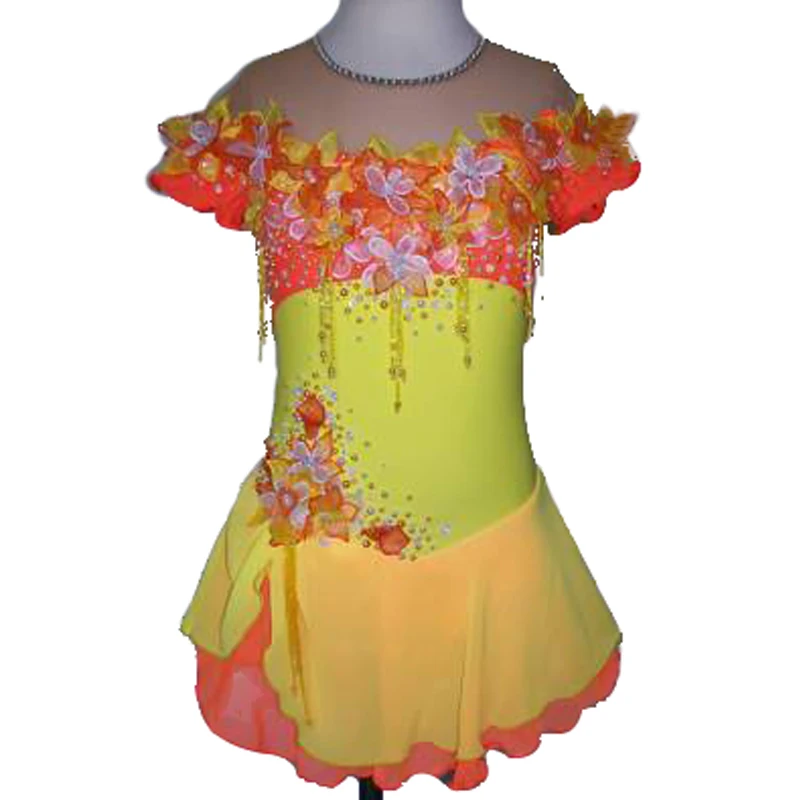 Платья для фигурного катания для девочек и женщин, цвет можно выбрать самостоятельно, одежда для выступлений, Одежда для танцев на заказ