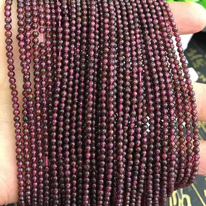 

1 Strand Small Garnet Stone Beads 2mm Round Wine Red Stone Spacer Beads DIY Jewelry Making Bracelet Necklace Beading Accessories