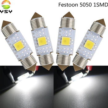 

YSY 100pcs NEW 5050 1SMD C5W Car Auto Festoon Dome Interior LED Lights Lamp Map Roof Reading Bulb DC12V 31/36/39/41mm