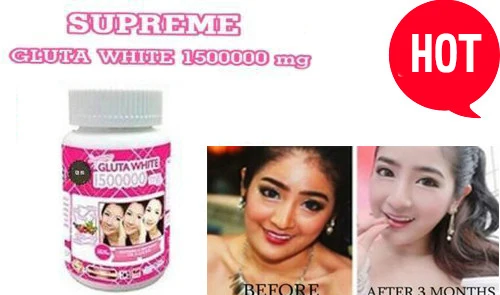 1x GLUTA 1500000 ультра сильное отбеливание глютатион белый против старения Бесплатная