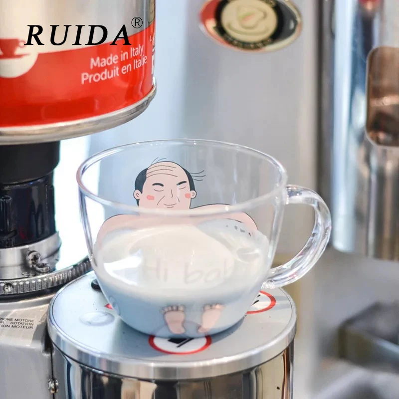 RUIDA Ins Creative Glass Breakfast Milk Cup Cat Cup Dog Cute Styling Coffee Mug Home Hotel Japanese style Drinkware Funny Gift RUIDA Ins Creative Glass Breakfast Milk Cup Cat Cup Dog Cute Styling Coffee Mug Home Hotel Japanese style Drinkware Funny Gift