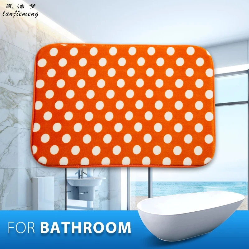 Compare Prices On Orange Bath Rugs Online Ping Low Price Dot Anti Slip Bathroom Mats Foam Memory Orange Bath Mat Polyester Carpet Toilet Tapete Water