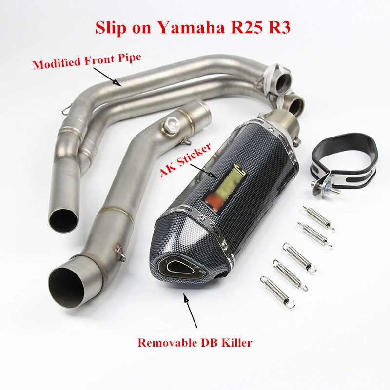 YZF-R3 R25 мотоцикл без шнуровки выхлопная труба может наконечник подключения Соединительная труба выхлопная система для Yamaha R25 R3 YZF R3