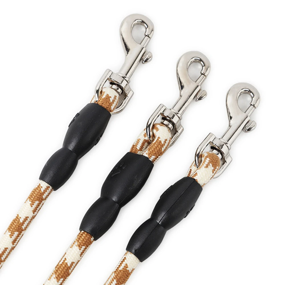 Nylon Dog Leash 3 Way No-Tangle Triple Couple Pet Dog Walking Leash Lead with Padded Soft Handle Breakaway 3 Heads Lead Leash
