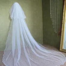 Два-Слои белый/слоновая кость фаты вуаль с расческой