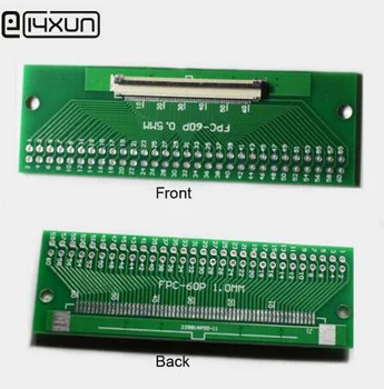 

1pcs 60P FFC FPC Adapter PBC Plated 0.5MM / 1.0MM Pitch Flip cover to 2.54mm 60Pin Flat Cable Socket Connector for TFT LCD