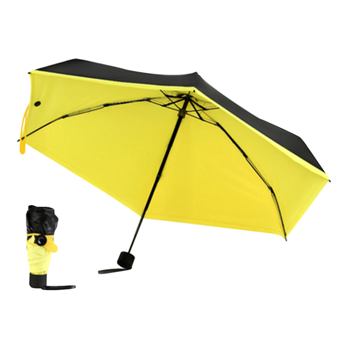Уличный мини Карманный Зонтик для женщин, солнечный и дождливый, мини Модные складные зонты, 210 г, маленький солнцезащитный зонтик